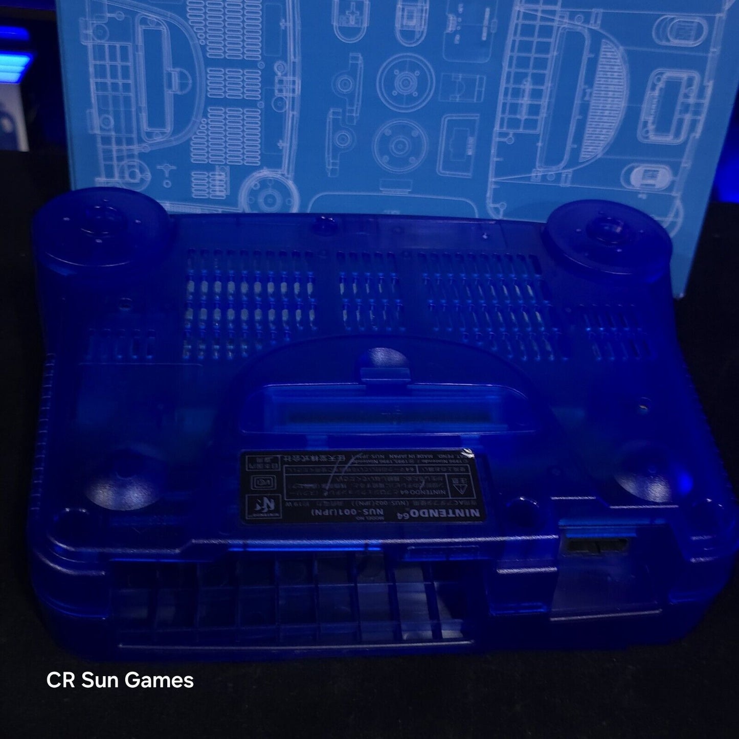 NEW Shell Nintendo 64 N64 Limited Clear Blue Custom Console Funtastic