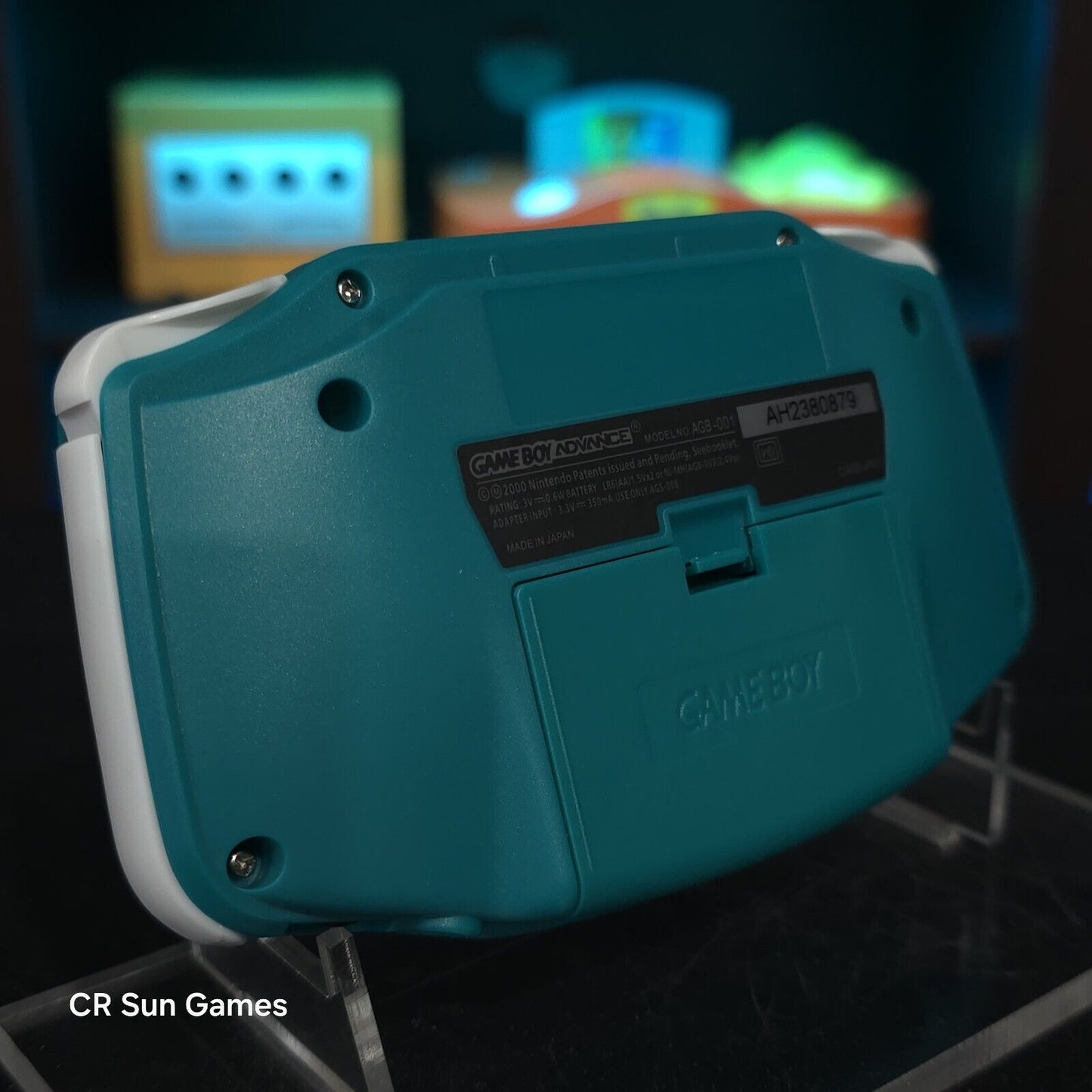 Teal And White GameBoy Advance GBA Console Ips V5 Backlight Backlit LCD MOD