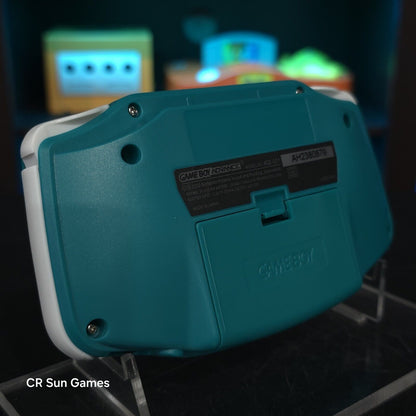 Teal And White GameBoy Advance GBA Console Ips V5 Backlight Backlit LCD MOD