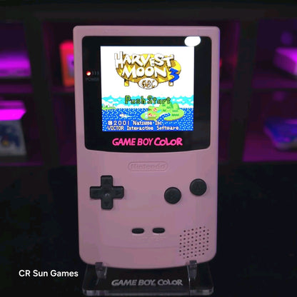 Pink Gameboy Color Console OLED Touch Screen And USB-C Rechargeable Battery