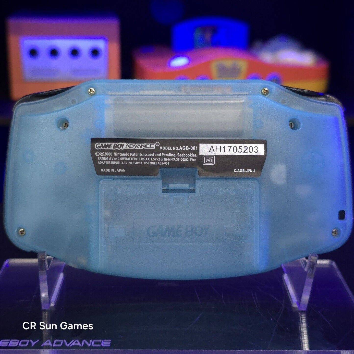 Megaman Blue Game Boy Advance GBA Console with iPS V5 Backlight Backlit LCD MOD