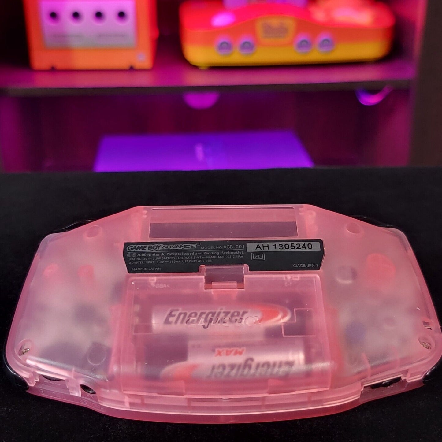 Fushia Pink Game Boy Advance GBA Console with iPS Backlit LCD MOD Console