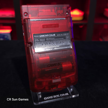 Clear Red Gameboy Color Console OLED Touch Screen GBC Game Boy