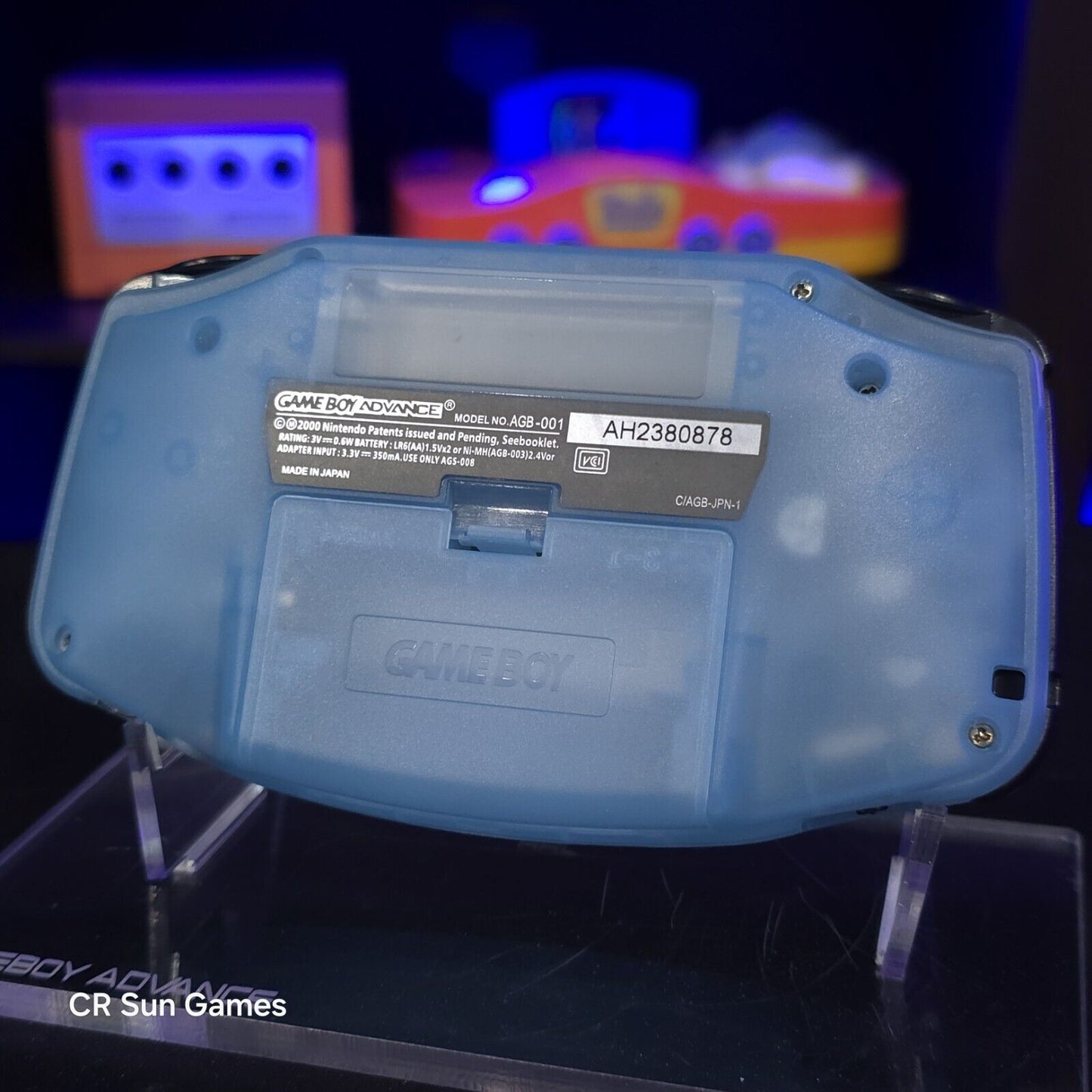 Megaman Blue Game Boy Advance GBA Console with iPS V5 Backlight Backlit LCD MOD