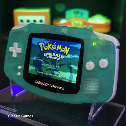 Clear Teal Glow Game Boy Advance GBA iPS LCD USB-C 1800 mAh Rechargeable Battery