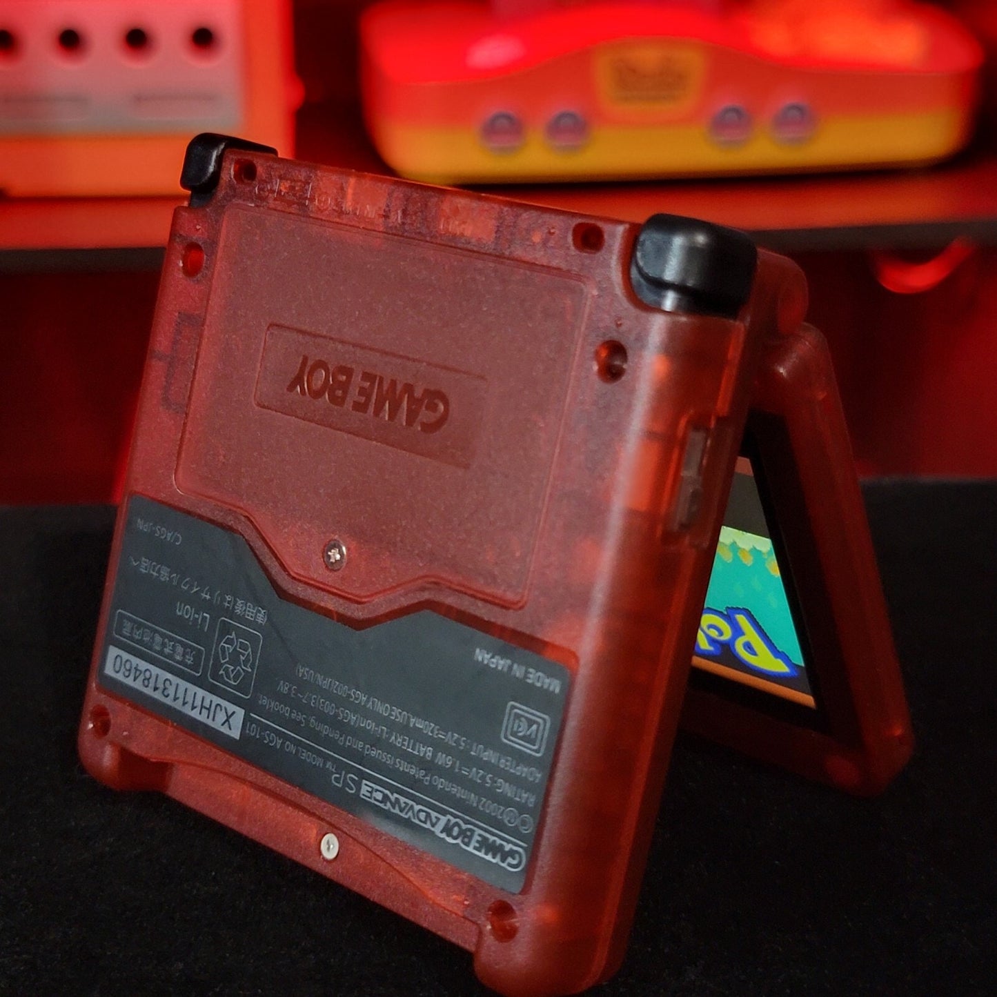 Clear Red Nintendo Game Boy Advance GBA SP IPS V5 And Usbc Charging Port.