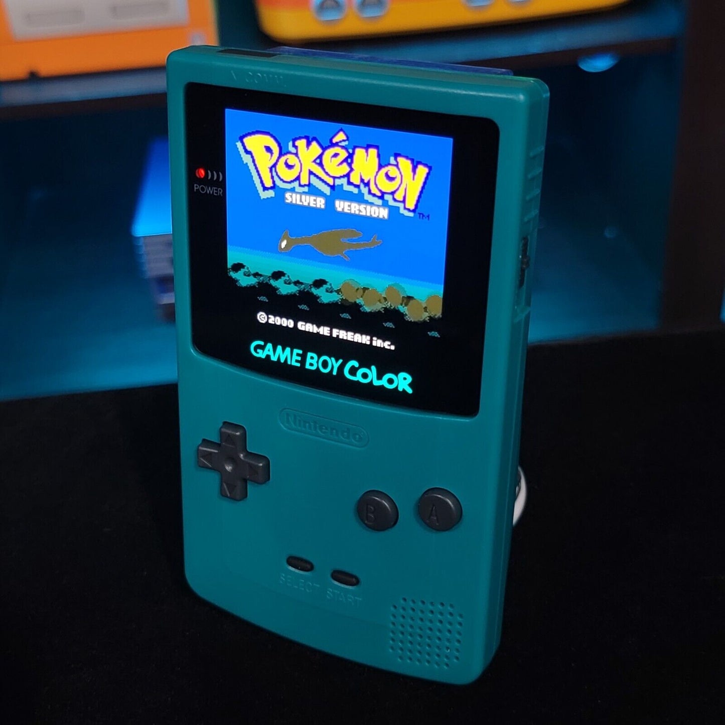 Teal Gameboy Color Console OLED Touch Screen And USB-C Rechargeable Battery