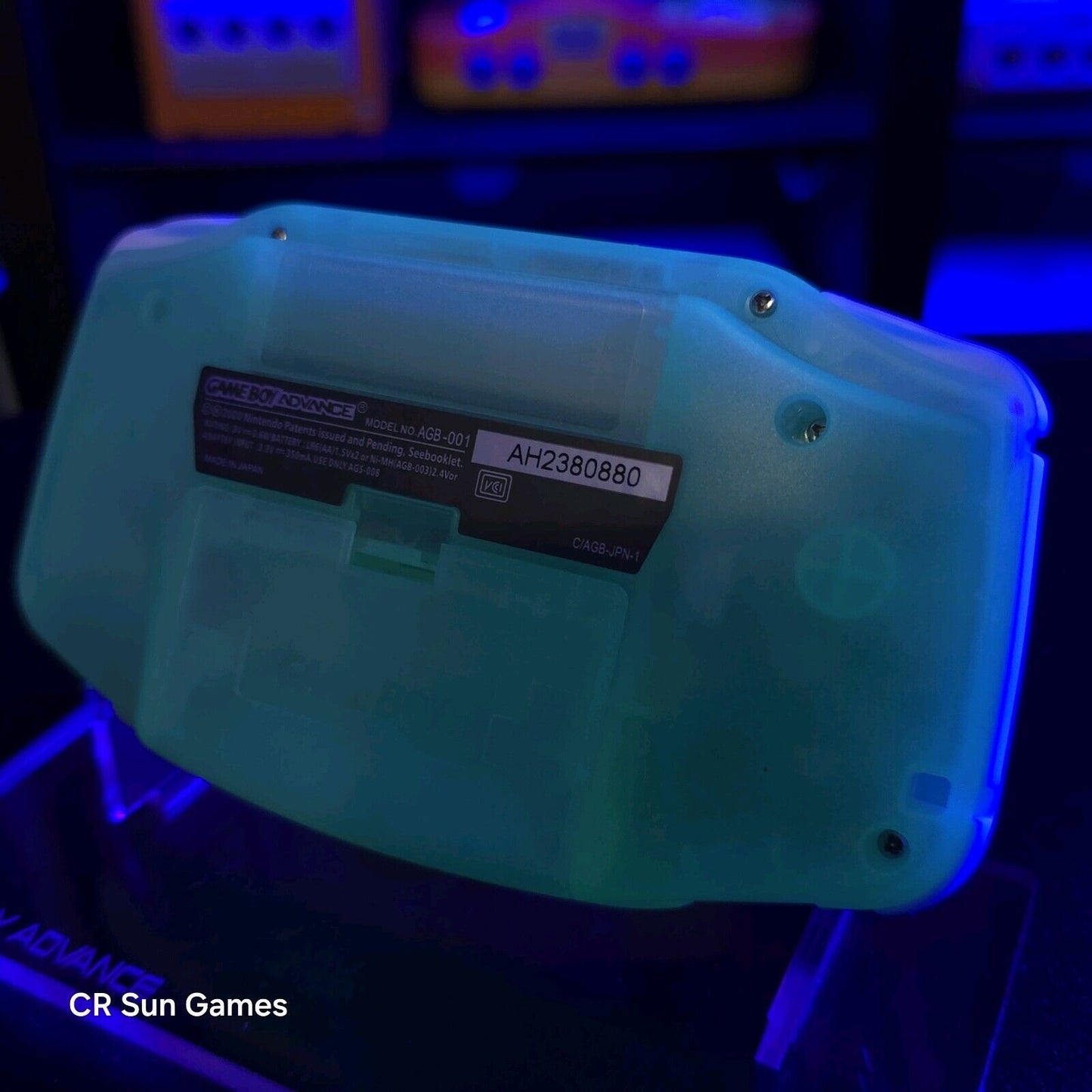 Megaman Blue Game Boy Advance GBA Console with iPS V5 Backlight Backlit LCD MOD