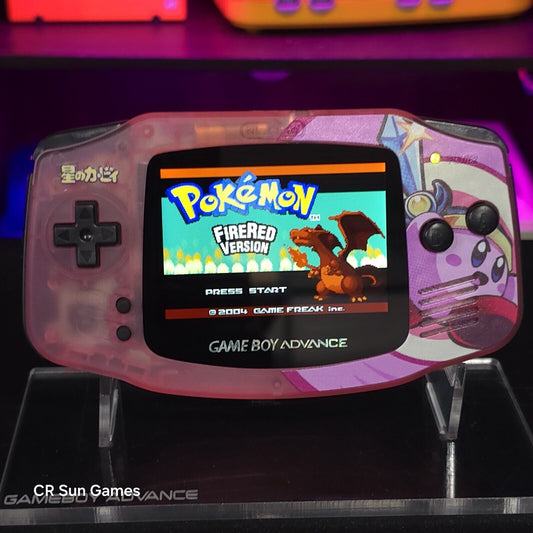Pink Kirby Game Boy Advance GBA iPS LCD USB-C 1800 mAh Rechargeable Battery