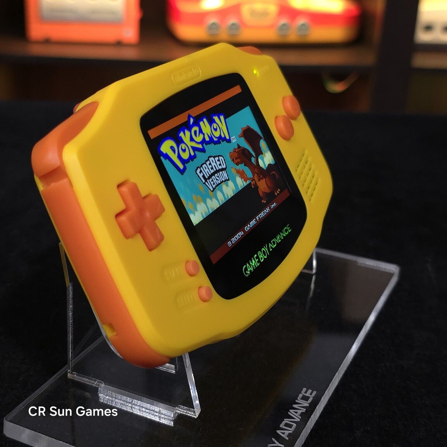 Yellow Game Boy Advance GBA iPS V5 LCD USB-C 1800 mAh Rechargeable Battery