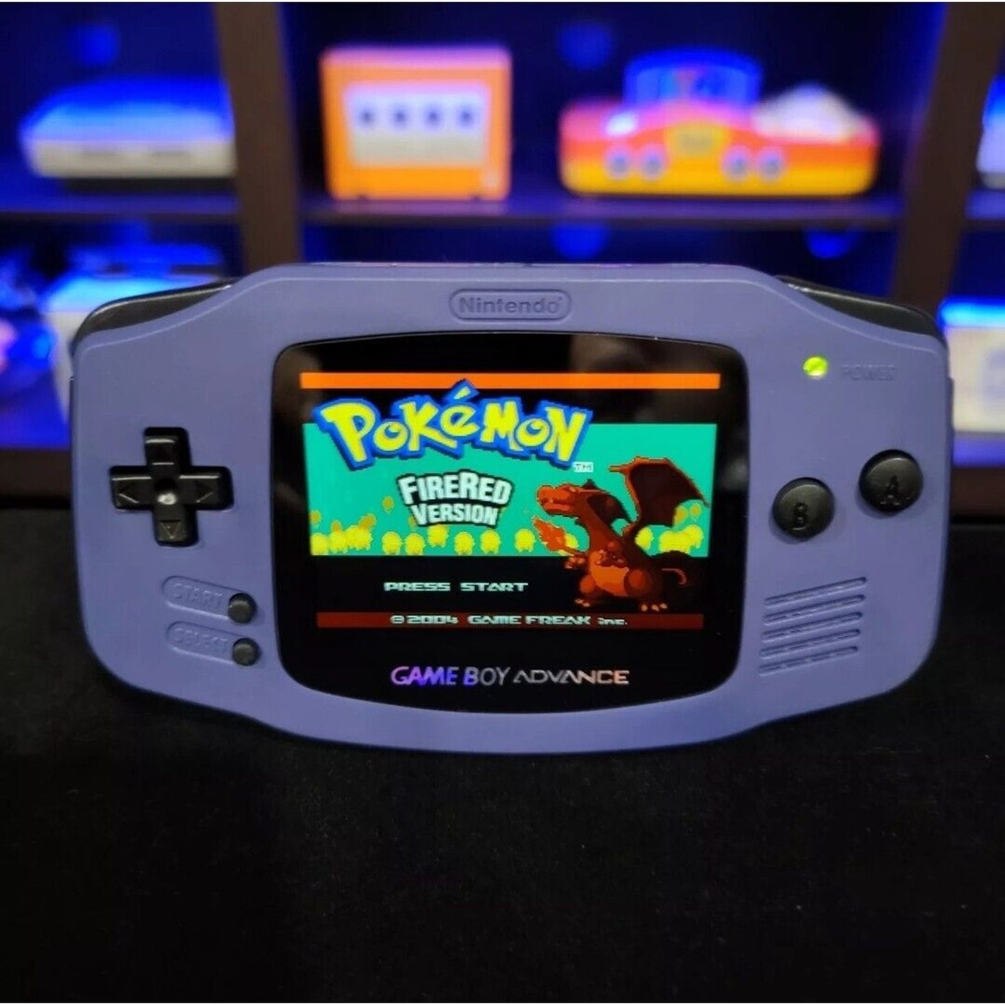 Indigo Game Boy Advance GBA iPS Backlit LCD USB-C 1800 mAh Rechargeable Battery
