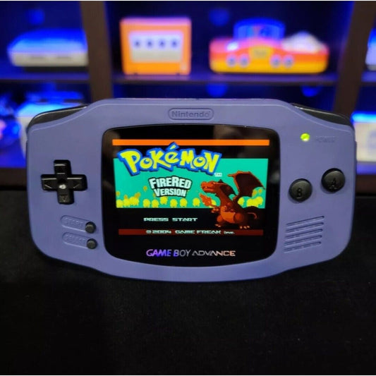 Indigo Game Boy Advance GBA iPS Backlit LCD USB-C 1800 mAh Rechargeable Battery