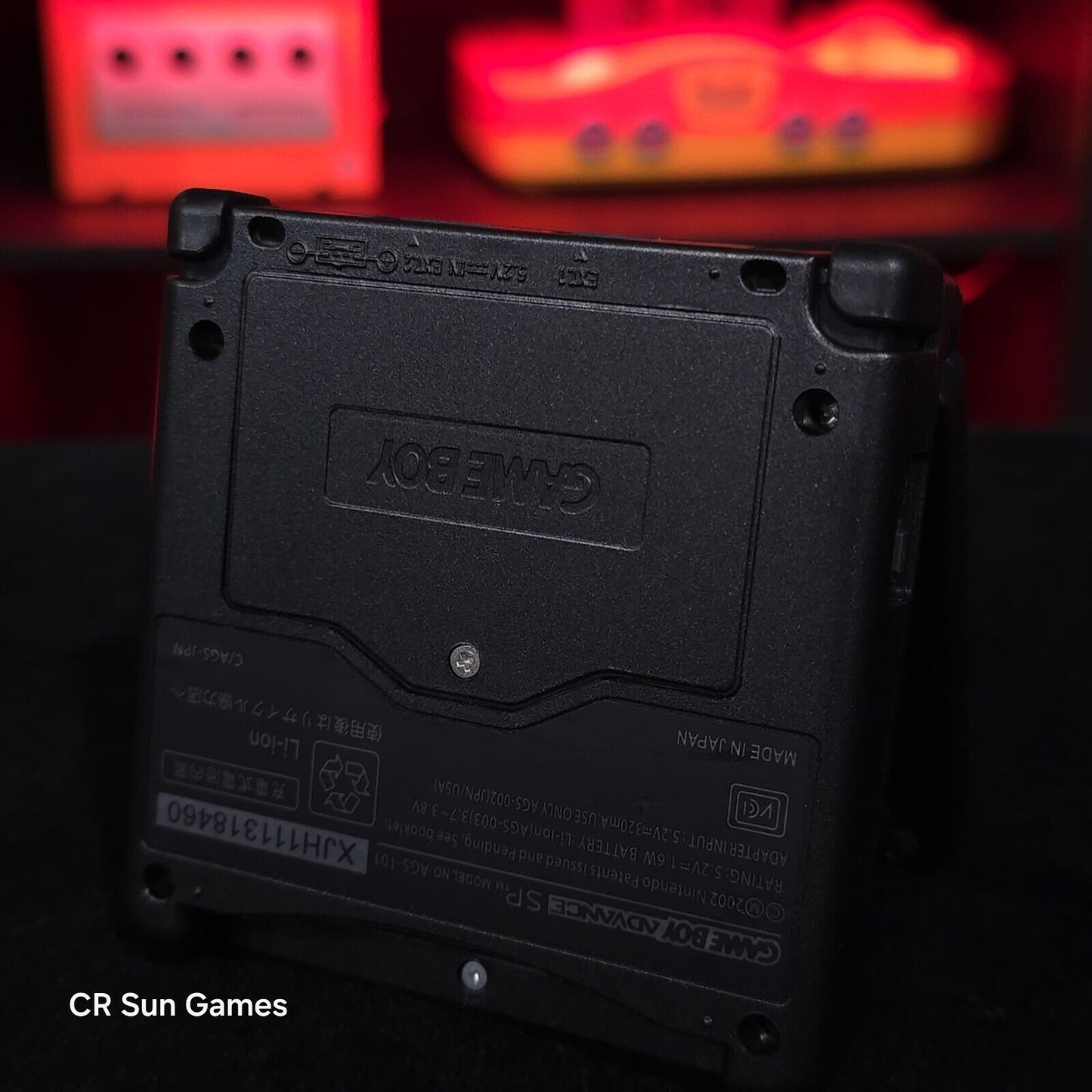 Black On Black Nintendo Game Boy Advance GBA SP IPS Screen And USB-C Mod