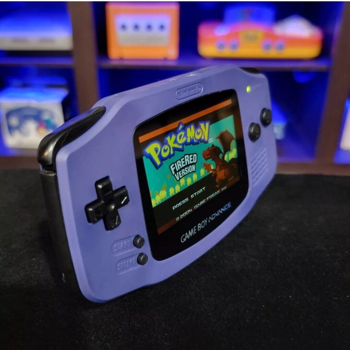 Indigo Game Boy Advance GBA iPS Backlit LCD USB-C 1800 mAh Rechargeable Battery