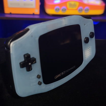 Glacial Glow In The Dark Gameboy Advance GBA Console with iPS Backlight LCD MOD