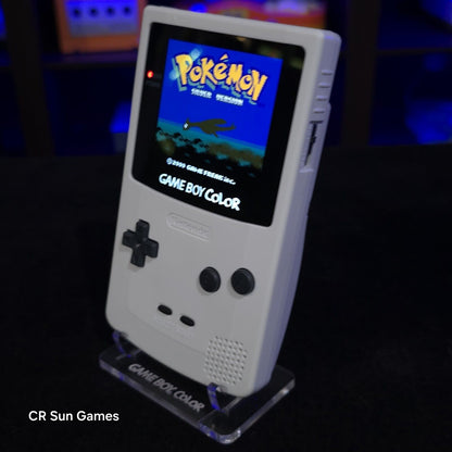 Grey Gameboy Color Console OLED Touch Screen And USB-C Rechargeable Battery