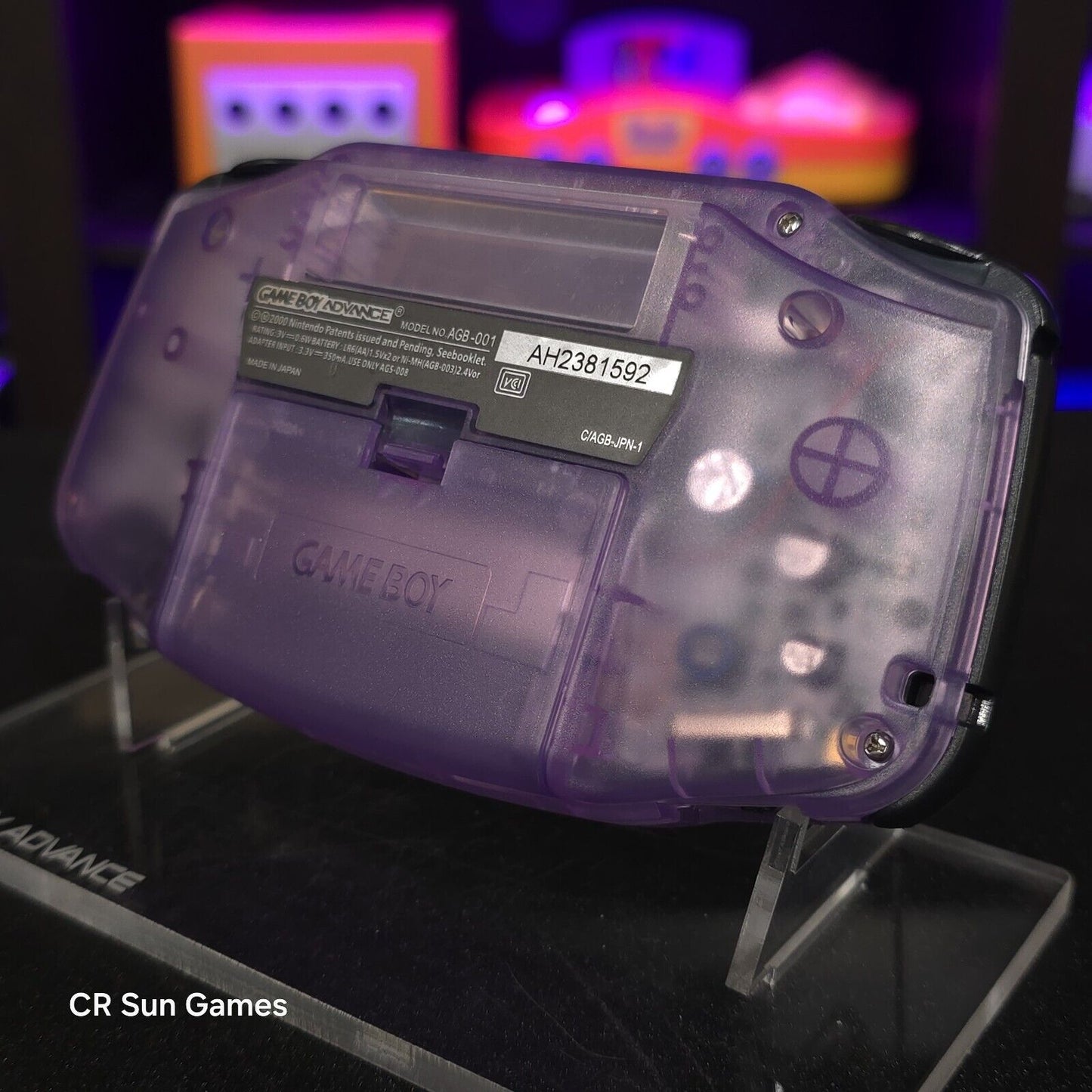Gengar Purple Game Boy Advance GBA Console with iPS V5 Backlight Backlit LCD MOD