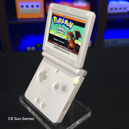 White Nintendo Game Boy Advance GBA SP IPS Screen And USB-C Mod