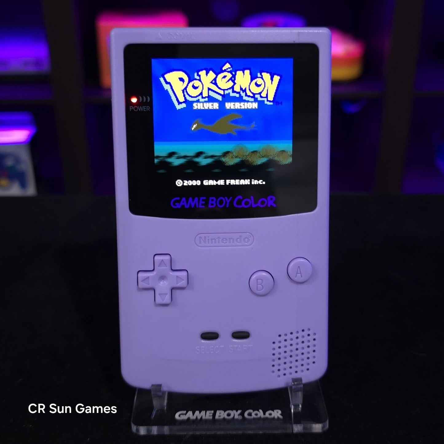 Purple Gameboy Color Console OLED Touch Screen And USB-C Rechargeable Battery
