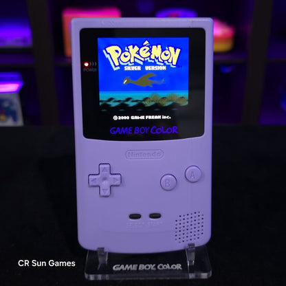 Purple Gameboy Color Console OLED Touch Screen And USB-C Rechargeable Battery