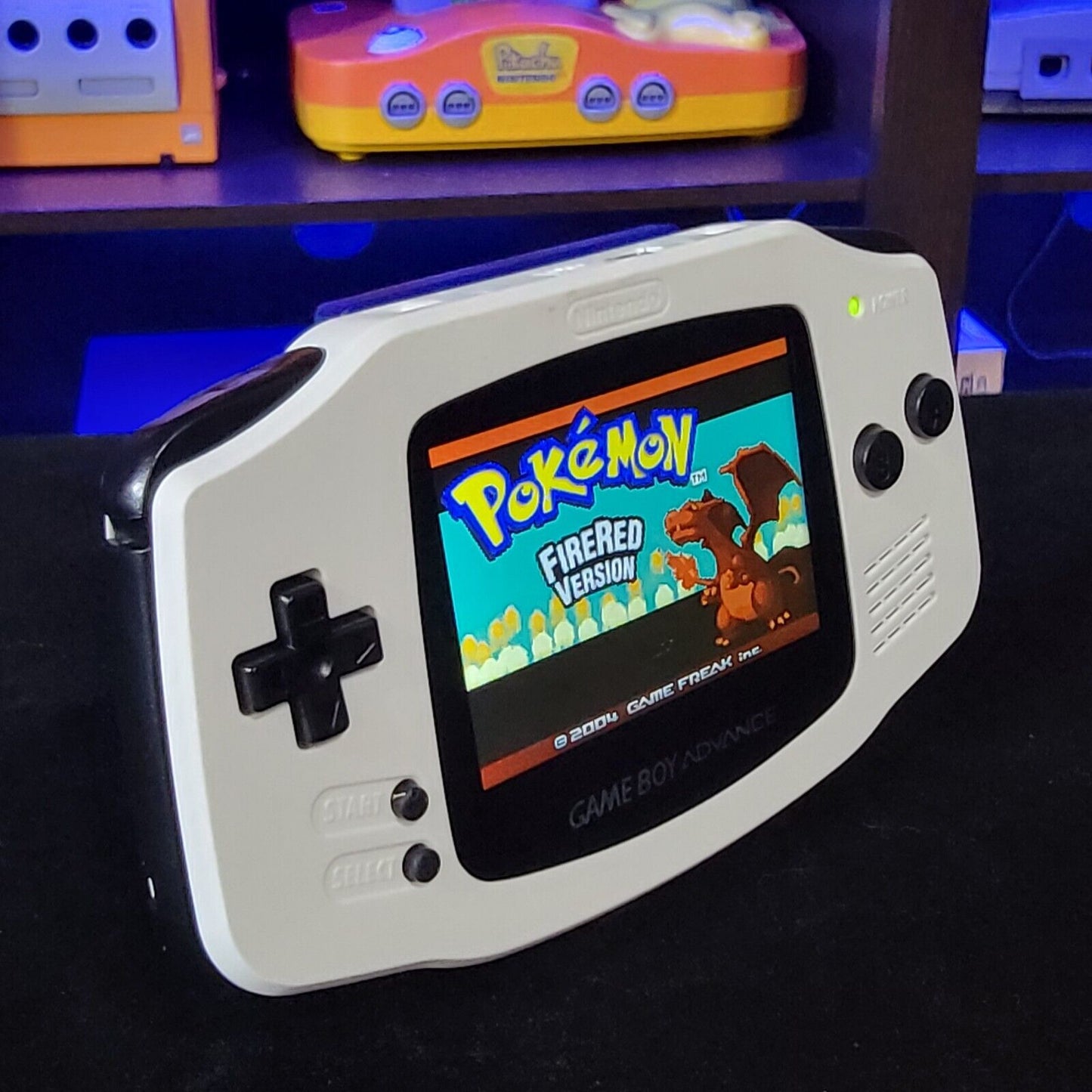 White Game Boy Advance GBA Console with iPS Backlight Backlit LCD MOD Console