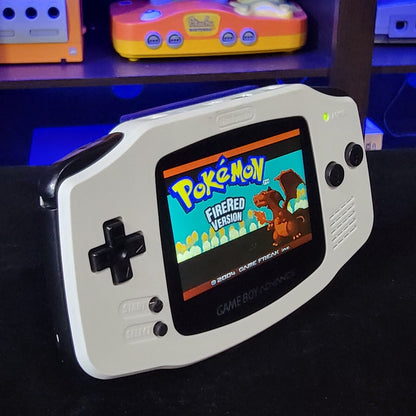 White Game Boy Advance GBA Console with iPS Backlight Backlit LCD MOD Console