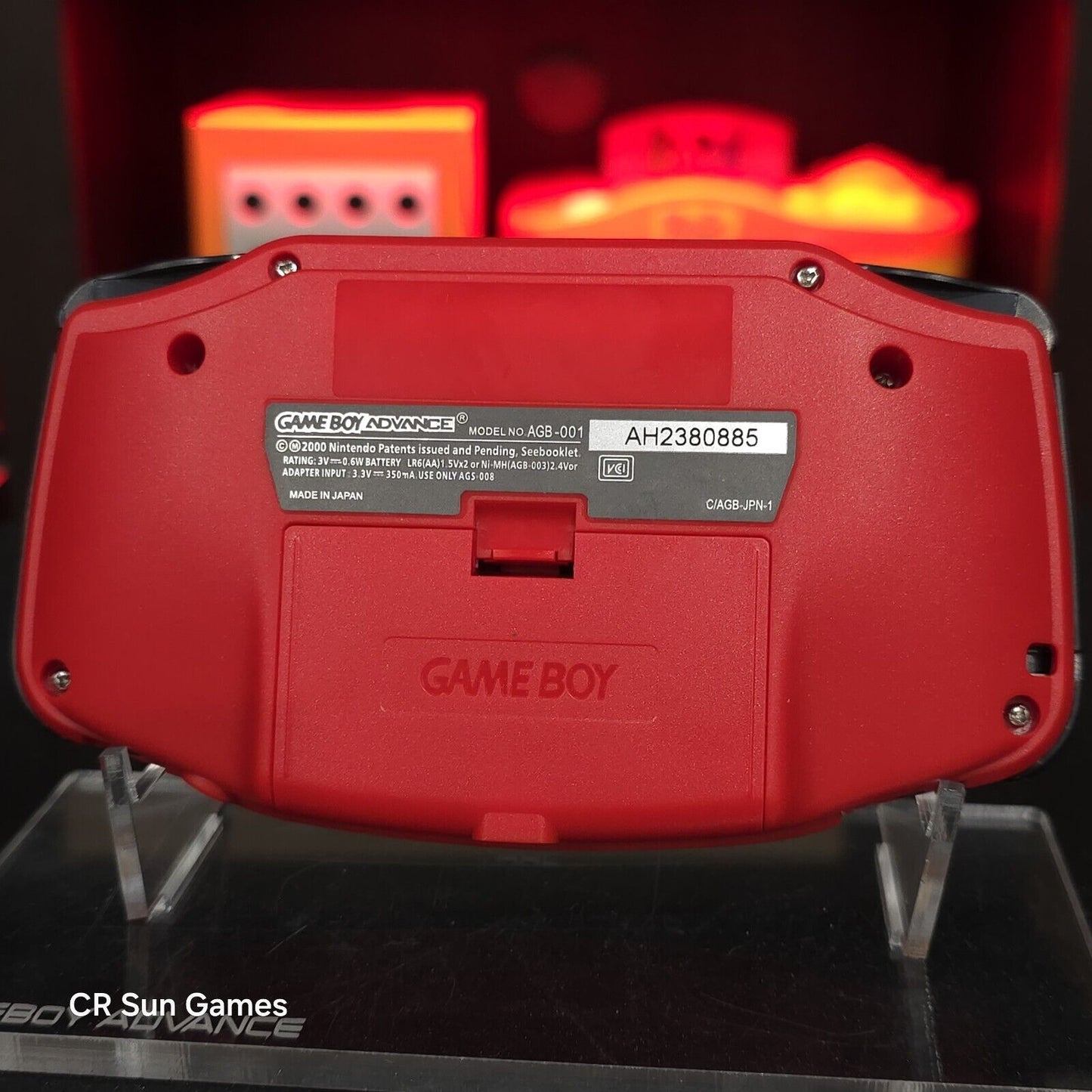 Mario Red Game Boy Advance GBA iPS LCD USB-C 1800 mAh Rechargeable Battery
