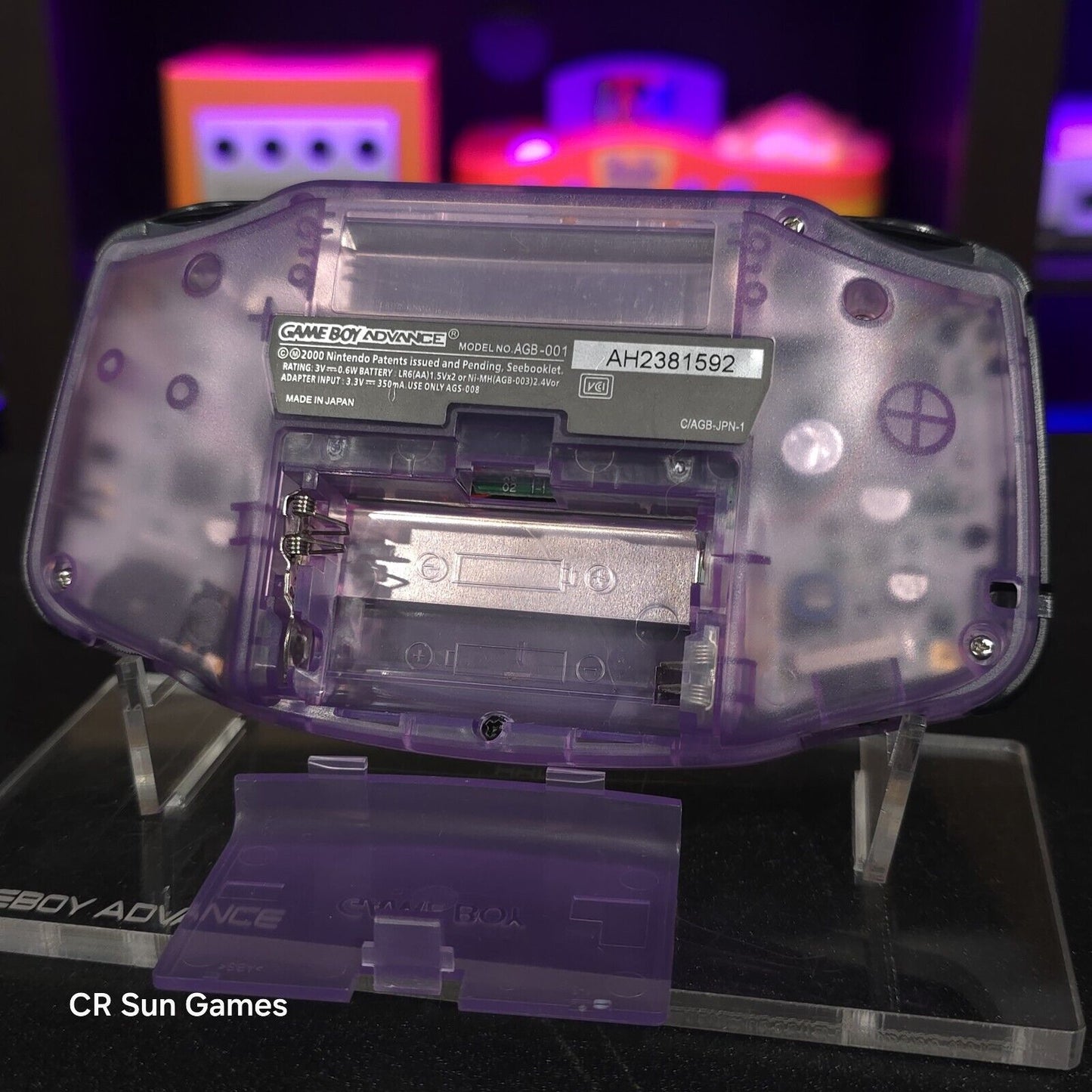 Gengar Purple Game Boy Advance GBA Console with iPS V5 Backlight Backlit LCD MOD