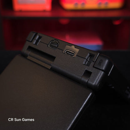 Black On Black Nintendo Game Boy Advance GBA SP IPS Screen And USB-C Mod