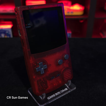 Clear Red Gameboy Color Console OLED Touch Screen GBC Game Boy