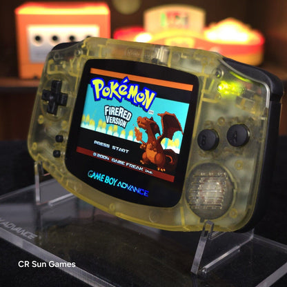 Clear Yellow Game Boy Advance GBA Console with iPS V5 Backlight Backlit LCD MOD