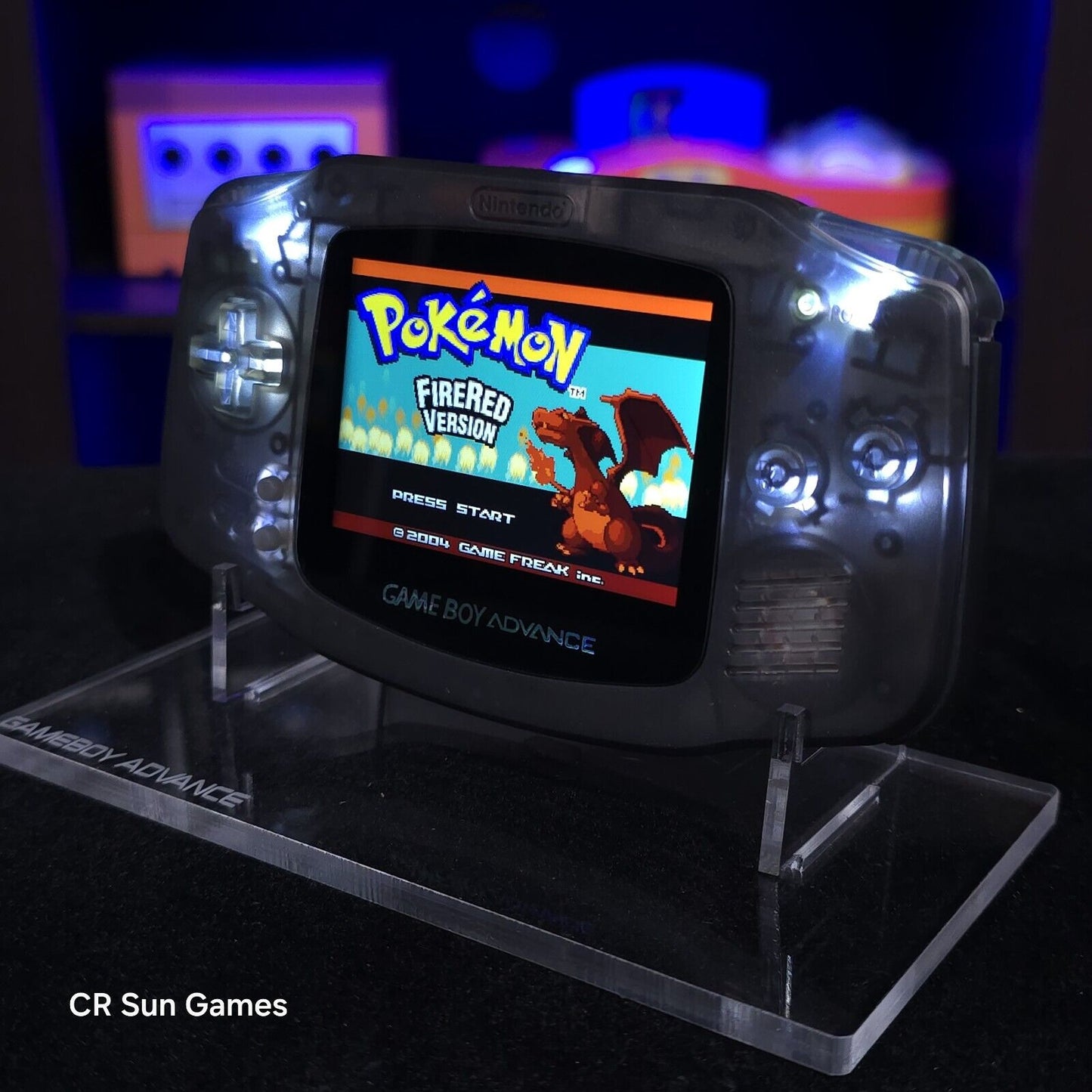 Clear Black Game Boy Advance GBA iPS V5 LCD USB-C 1800 mAh Rechargeable Battery