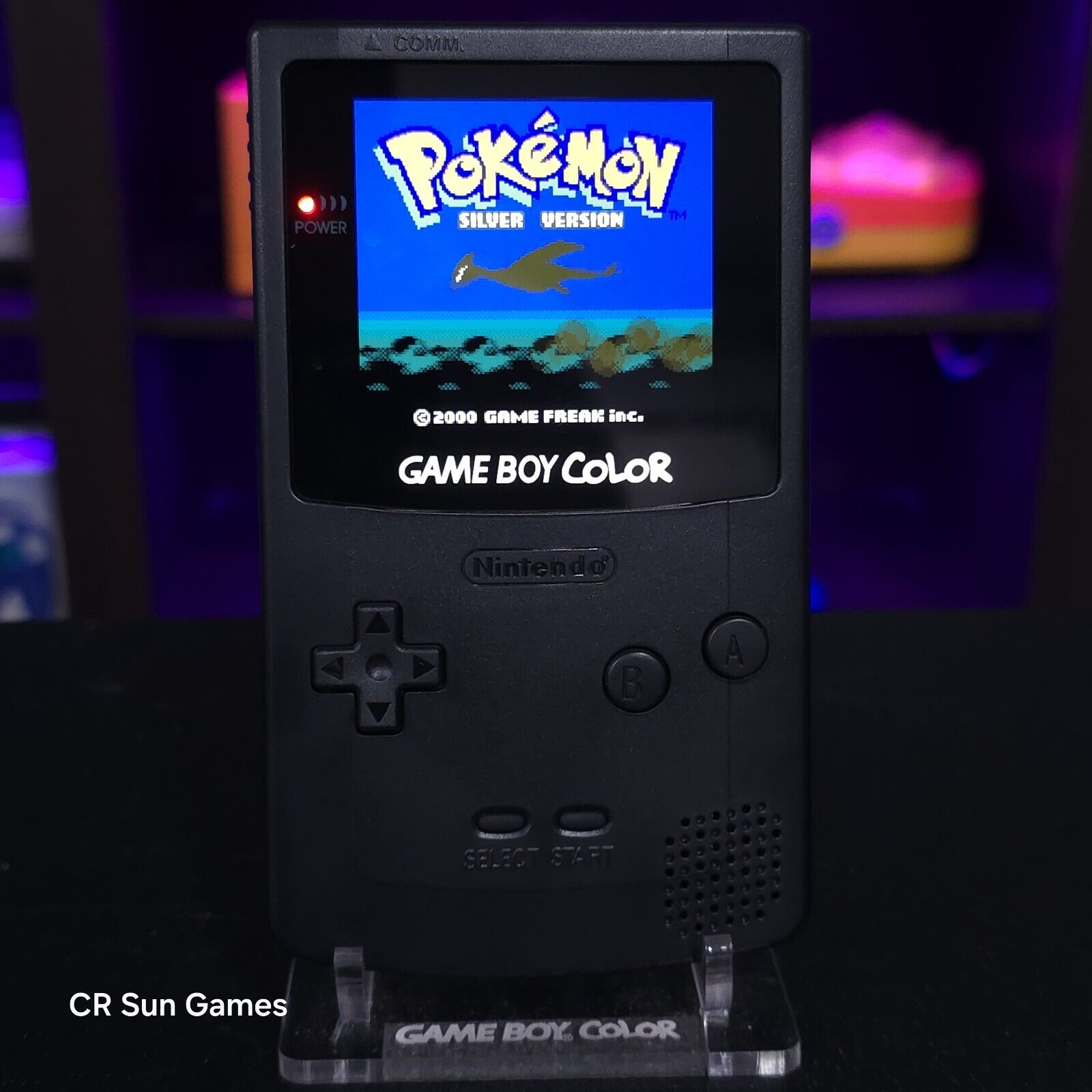 Black Gameboy Color Console OLED Touch Screen And USB-C Rechargeable B ...