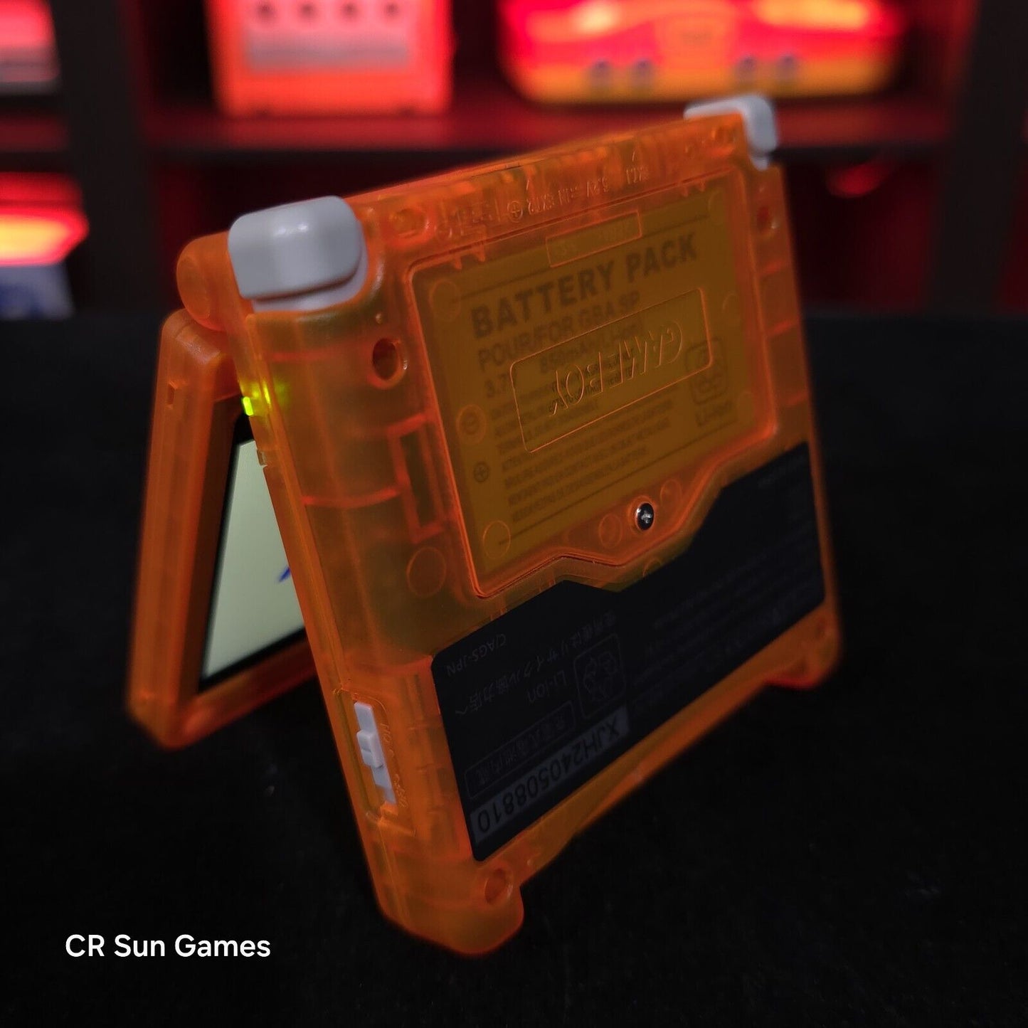 Clear Orange Nintendo Game Boy Advance GBA SP IPS MOD Adjustable Brightness