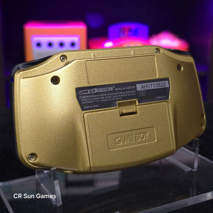 Gold Pokemon Game Boy Advance GBA Console with iPS V5 Backlight Backlit LCD MOD