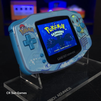 Glacial Squirtle GameBoy Advance GBA Ips LCD USB-C 1800 mAh Rechargeable Battery