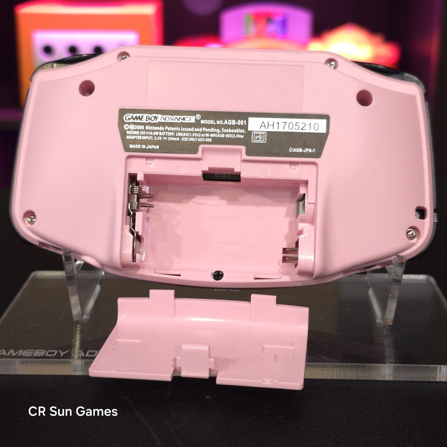 Pink And Black Game Boy Advance GBA Console with iPS V5 Backlit LCD MOD