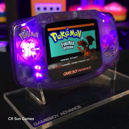 Gengar Purple Game Boy Advance GBA iPS V5 LCD USBC 1800 mAh Rechargeable Battery