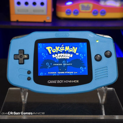 Blue Game Boy Advance GBA Console with iPS V5 Backlight Backlit LCD MOD Console