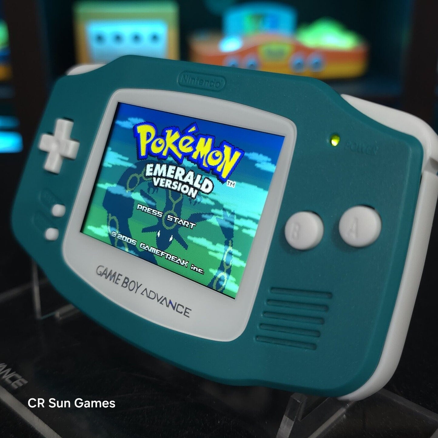 Teal And White GameBoy Advance GBA Console Ips V5 Backlight Backlit LCD MOD