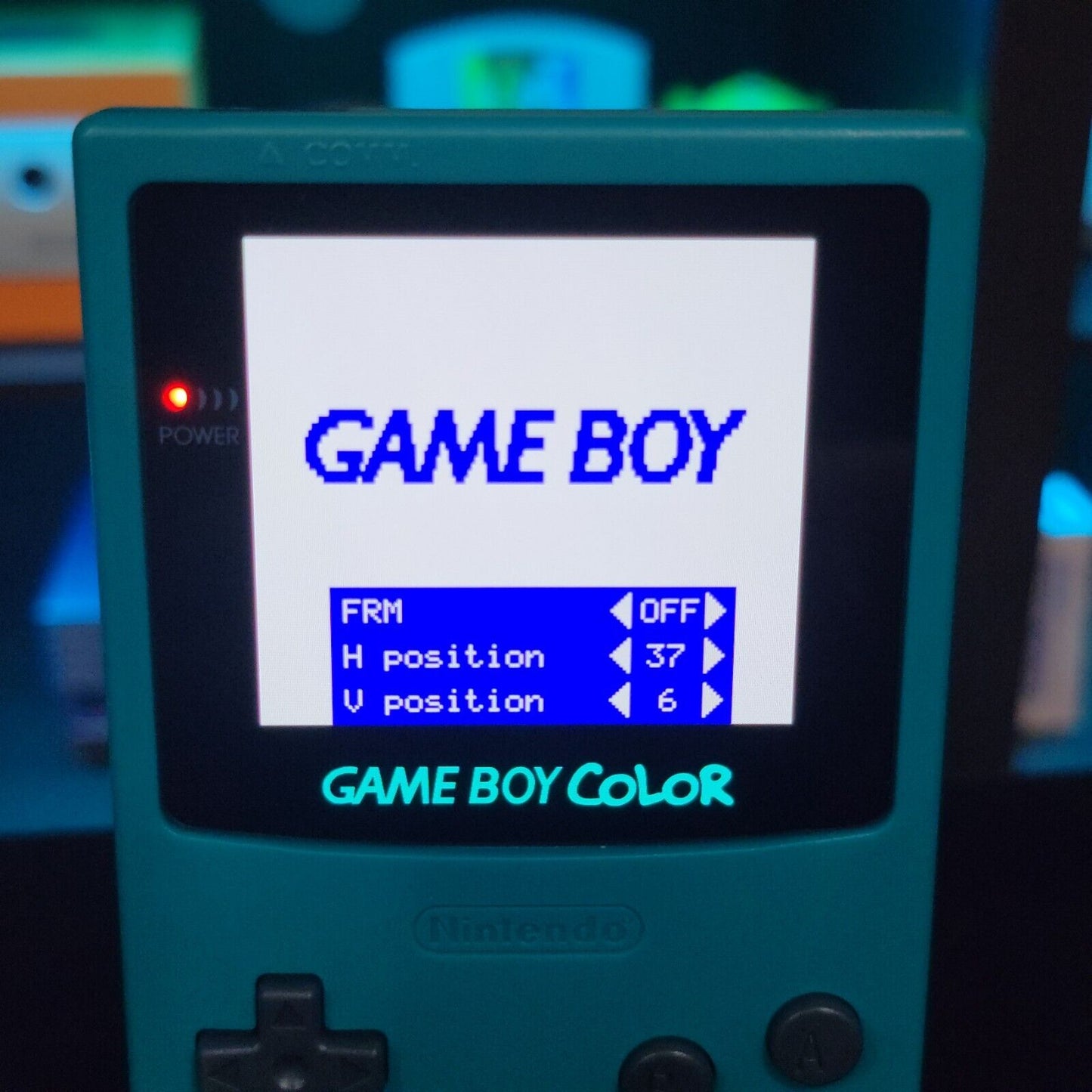 Teal Gameboy Color Console OLED Touch Screen And USB-C Rechargeable Battery
