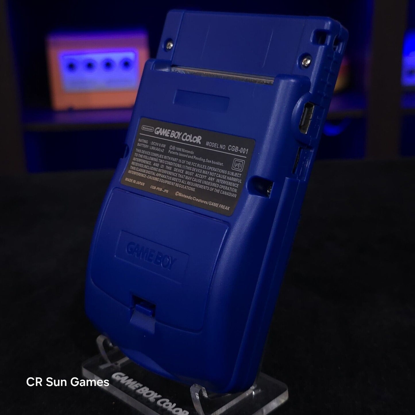 Blue Gameboy Color Console OLED Touch Screen GBC Game Boy