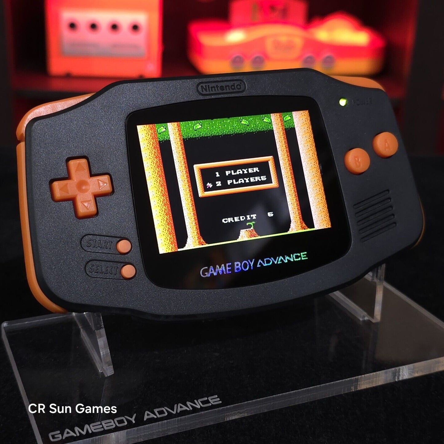 Black And Orange Halloween Special Game Boy Advance GBA iPS V5 Backlit LCD MOD