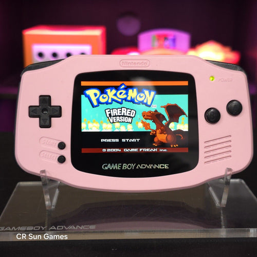 Pink And Black Game Boy Advance GBA Console with iPS V5 Backlit LCD MOD