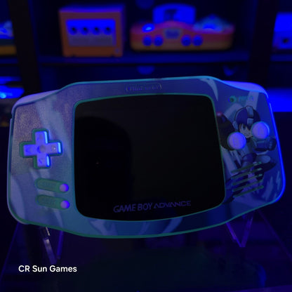 Megaman Blue Game Boy Advance GBA Console with iPS V5 Backlight Backlit LCD MOD