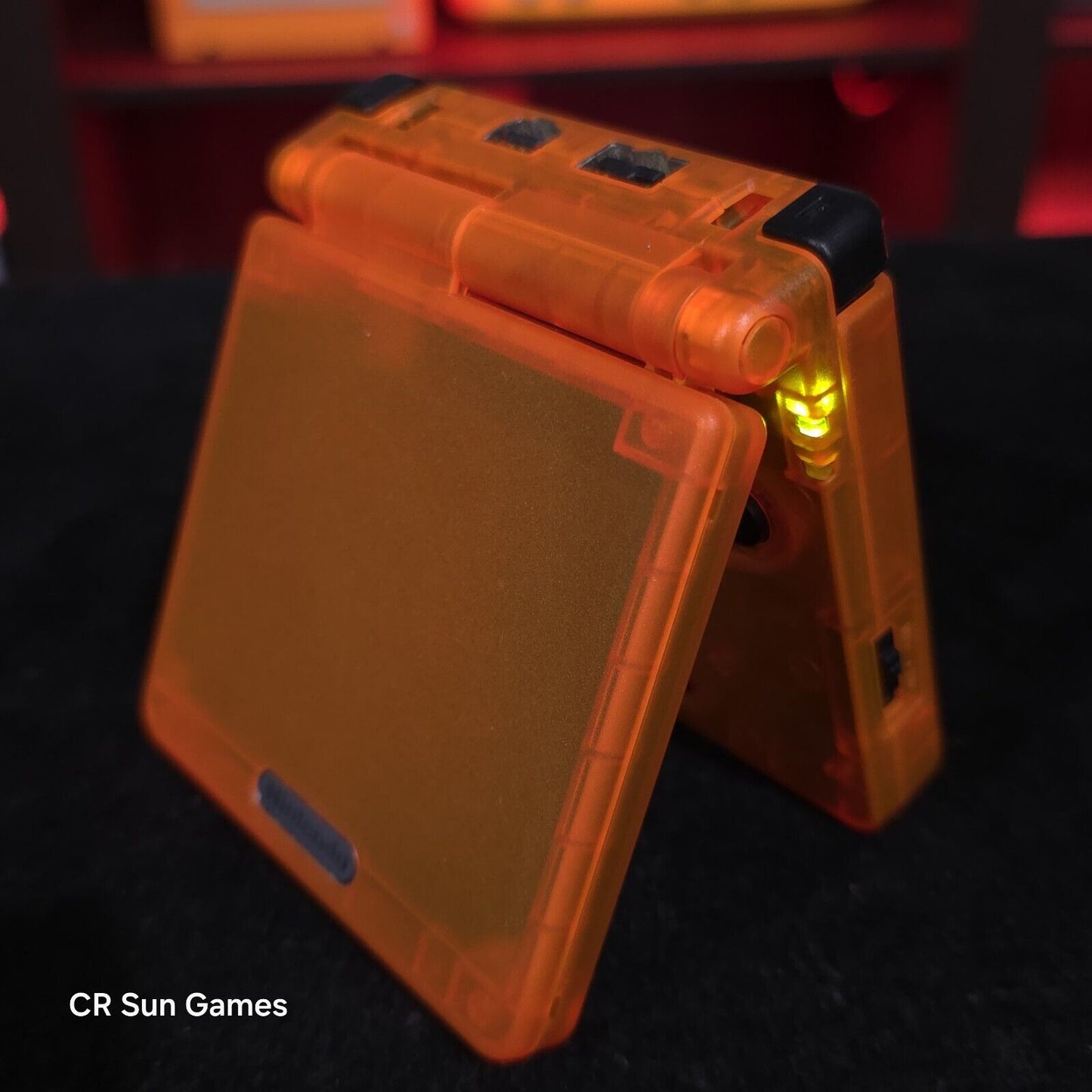 Clear Orange Nintendo Game Boy Advance GBA SP IPS MOD Adjustable Brightness
