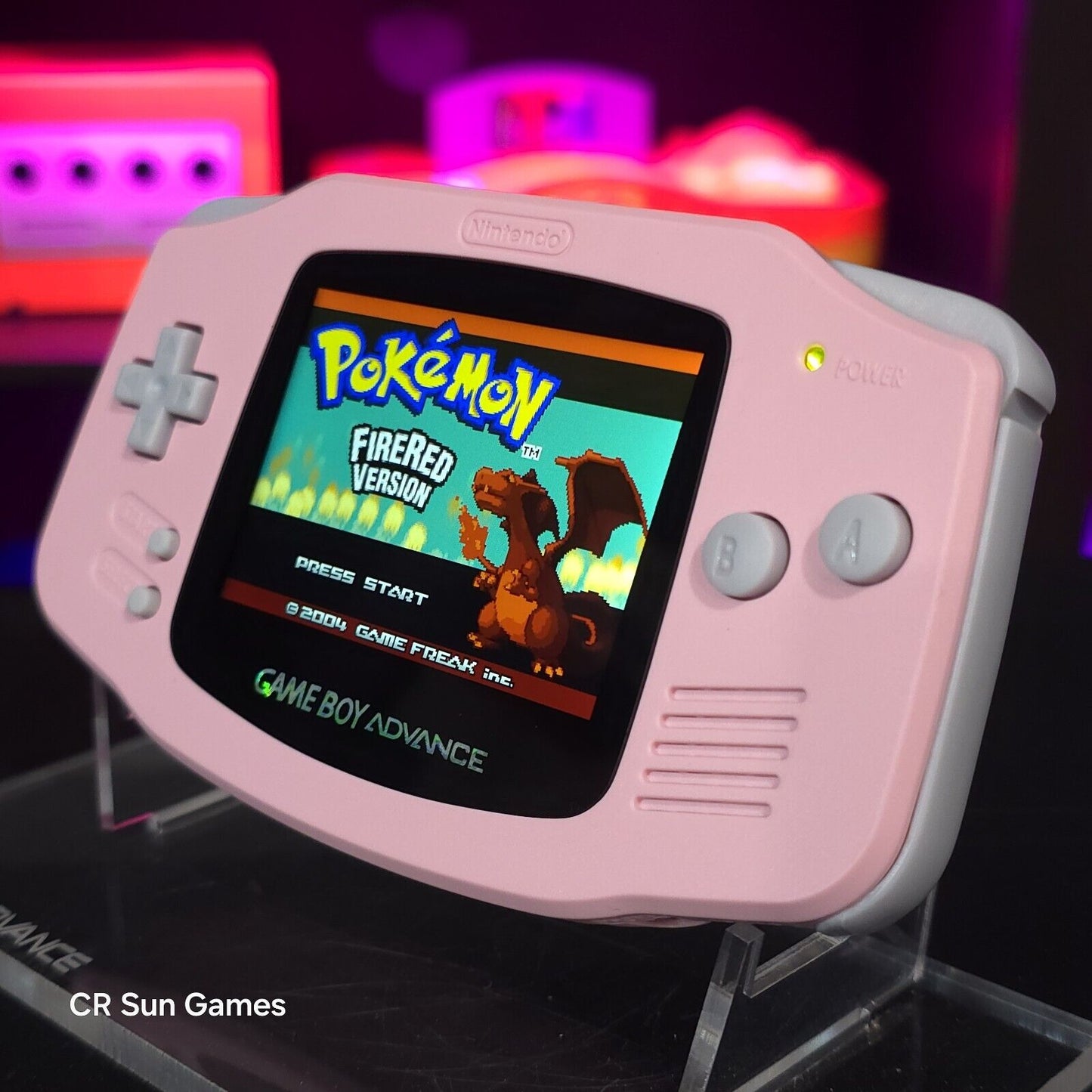 Pink Game Boy Advance GBA Console with iPS V5 Backlit LCD MOD