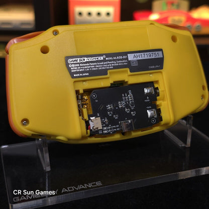 Yellow Game Boy Advance GBA iPS V5 LCD USB-C 1800 mAh Rechargeable Battery