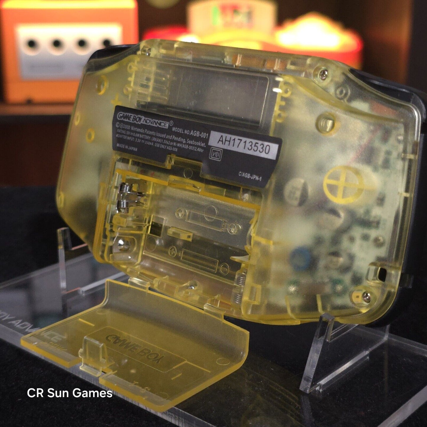 Clear Yellow Game Boy Advance GBA Console with iPS V5 Backlight Backlit LCD MOD