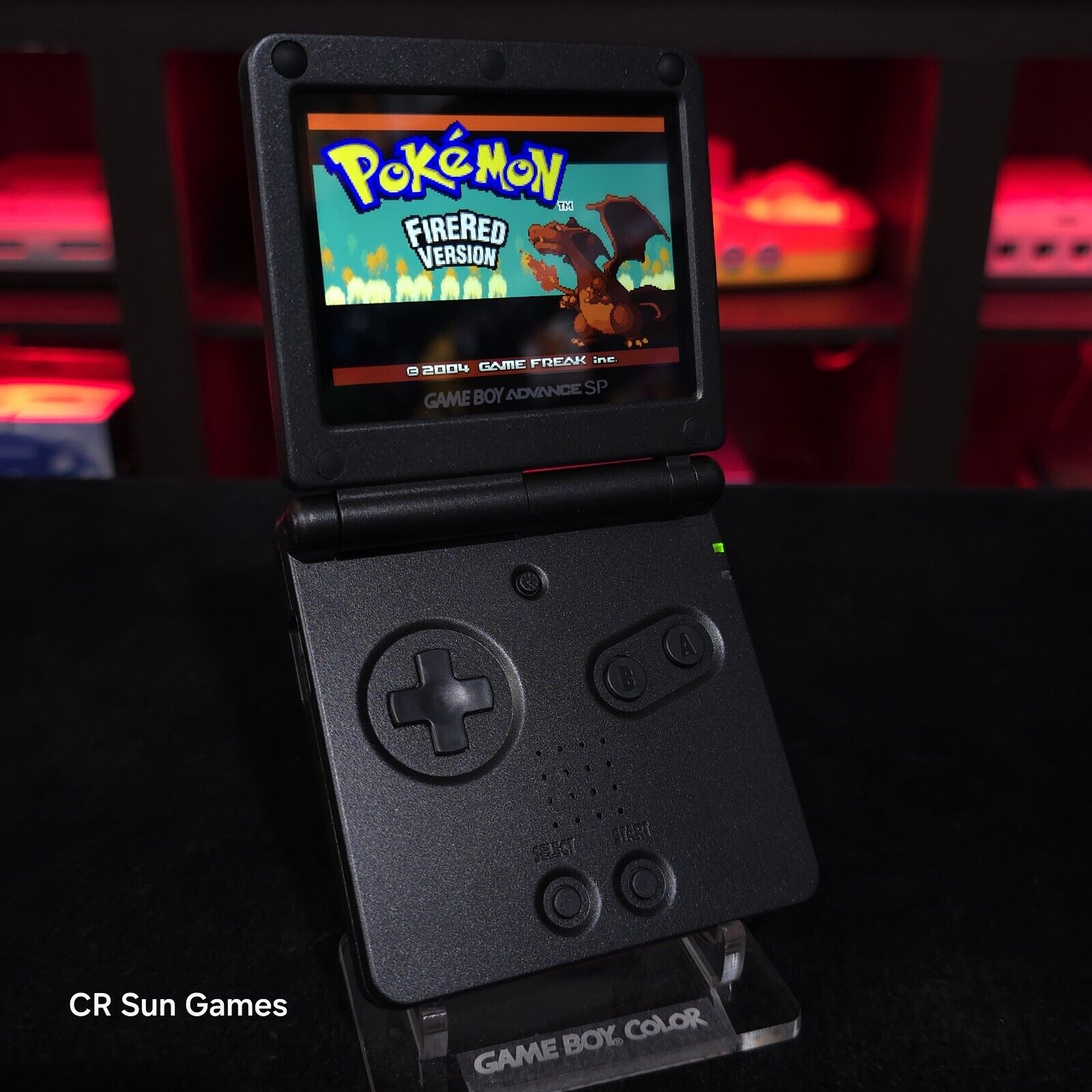 Black On Black Nintendo Game Boy Advance GBA SP IPS Screen And USB-C M ...